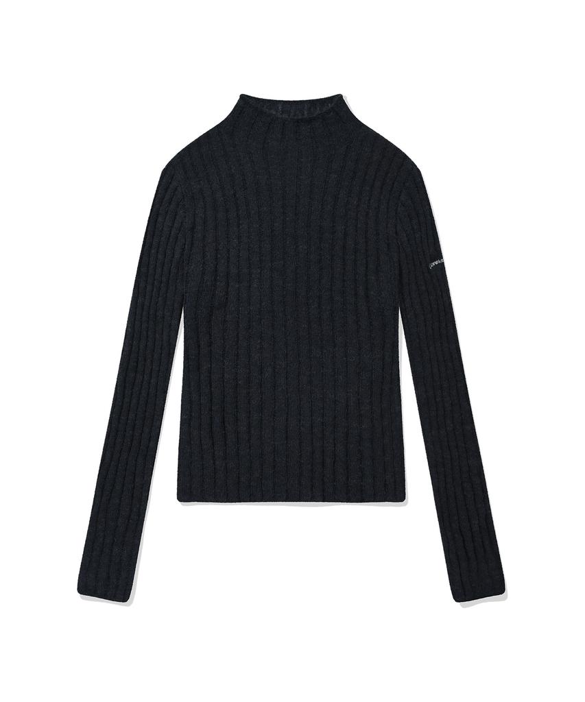 COVERNAT WOMAN Ribbed Turtleneck Knit Dark Blue