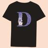 Women Summer Round Neck Slim Fit Commuter Short Sleeve Ladies Fashion Clothes Top T-Shirt Casual Top Purple Floral Letter Print
