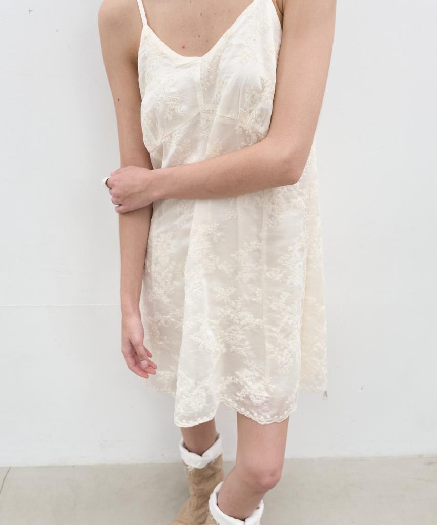 Seolan Embroidered Lace Dress_Beige