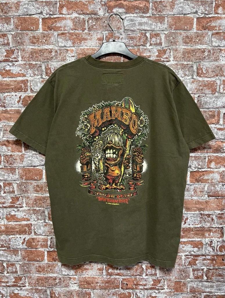 Vintage 2000 Mambo Surf De Luxe Graphic Streetwear T-Shirt Size L