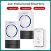 Ultra-Long Range Smart Wireless Doorbell with Dual Music Receivers, Ideal for Elderly Users.