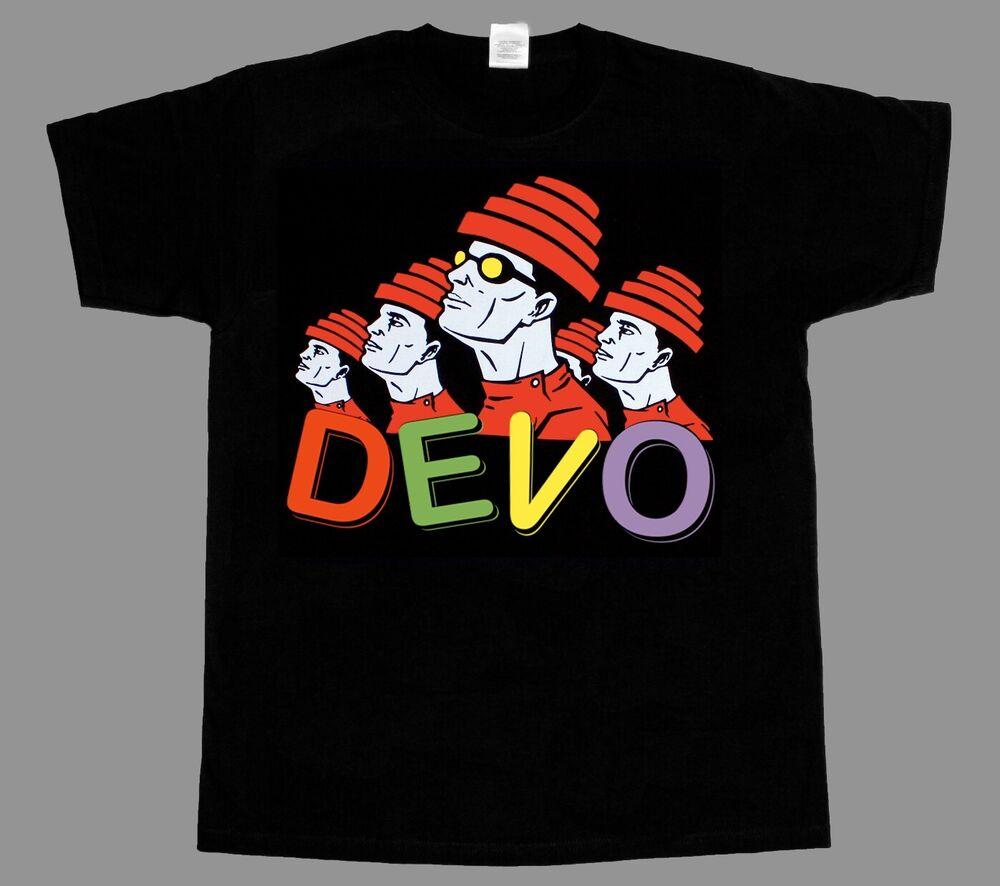 Devo Band Rock Band Μαύρο κοντό μακρυμάνικο μπλουζάκι Unisex