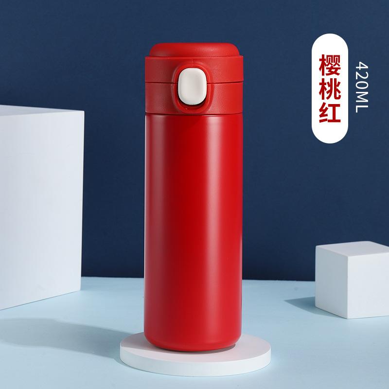 Simple Ins Wind Stainless Steel Pea Cup Small Capacity Thermos Cup Bounce Cover Male and Female Students Bounce Cup