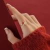 Exquisite Bead Index Finger Rings Trendy Zircon Fish Open Rings For Women Fashion Party Accessories Jewelry Gift