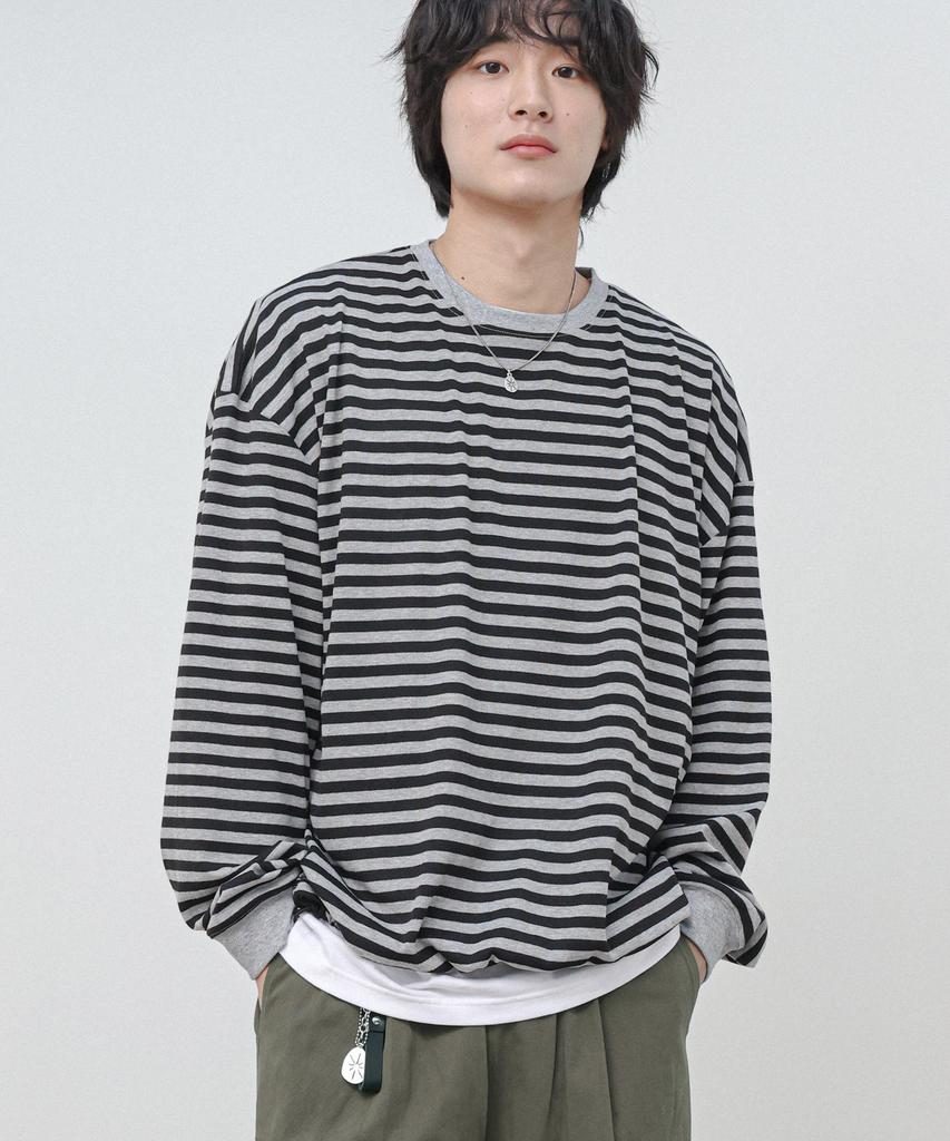 Modernoment Striped Oversized String Long Sleeve [Khaki]
