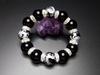 Hard To Obtain Super Thick Natural Stone 18mm Onyx by the Four Gods Luxury Rondelle Prayer Beads Bracelet Power Stone [Ishigai] Hand-carved