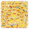 50PCS Cute Yellow Duck Sticker Children Award Decals Stationery Phone Laptop Water Bottle Luggage Desk Door Waterproof Stickers