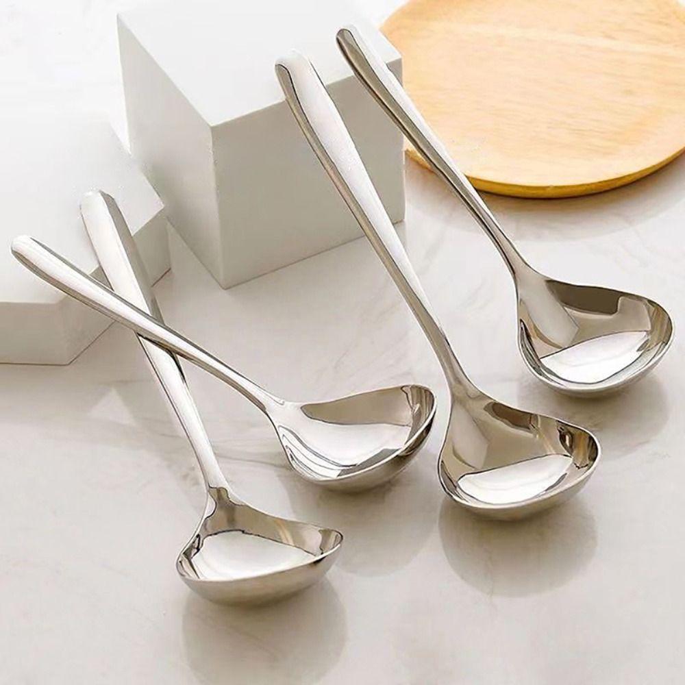 Thickening Long Handle Stirring Spoons Stainless Steel Soup Spoons Tableware Kitchen Accessories Gadgets