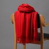 2025 New Autumn/Winter Women'S 18 Solid Color Imitation Cashmere Scarf, Single Color Thickened Warm Shawl