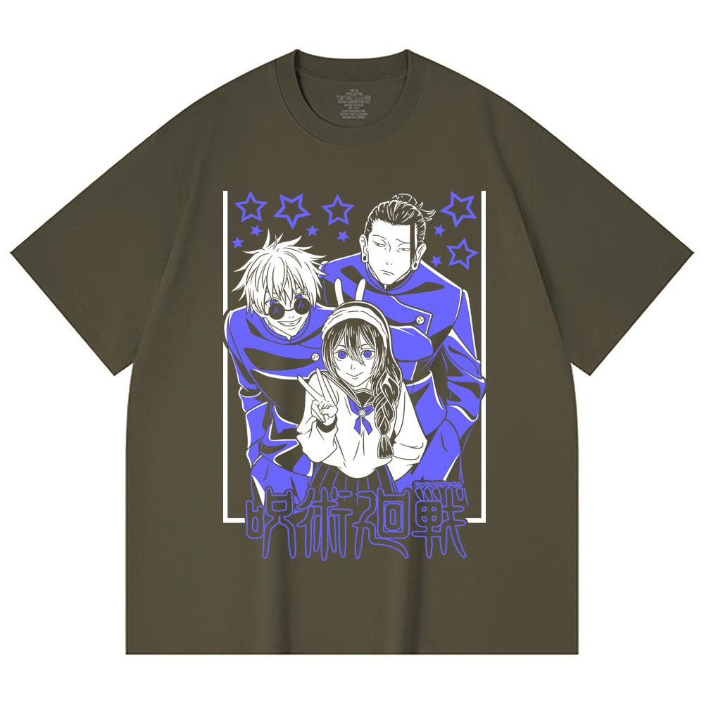 230 Gsm 100% Cotton Jujutsu Kaisen V54 Print Unisex Heavy Cotton T Shirt