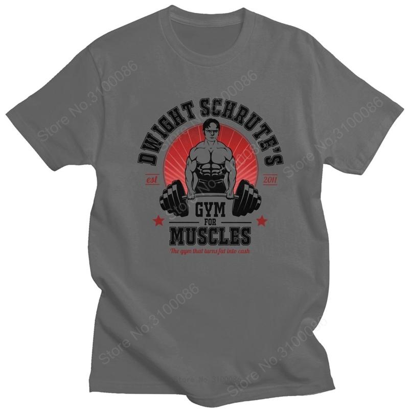 Funny Dwight Schrute T Shirt Men Adult Gym For Muscles T-shirt Short Sleeves Soft Cotton Tshirt Leisure The Office Tv Series Tee