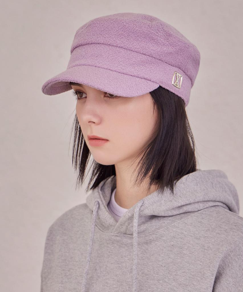 Bajal Va Square Studded Wool Sailor Cap Purple