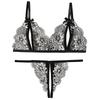 Women Sexy Lingerie Bra Thongs Sets Ultrathin Lace Lingerie Set Temptation Erotic Open Bra Crotchless Outfits For Pretty Girls