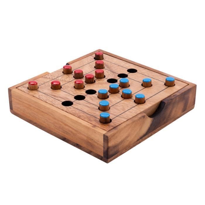 Wooden Mill Game - Nine Men's Morris - 2-Player Board Game - Compact Travel Box - Ages 6+