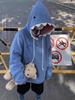 Sweat à capuche requin style japonais: Mignon, Drôle, Velouté et Coupe Ample Arrivage Hiver 2025 pour Étudiants.