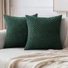 Teal-Rust Accent Throw Pillow Covers Soft Couch Decorative Boho Striped Cushion Covers Corduroy Pillowcase Farmhouse Home Decor