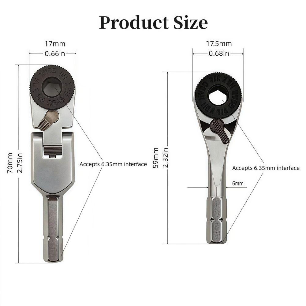 Nieuwe Mini Dopsleutel Momentsleutel 1/4" 6,35 mm Zeskant Ratelsleutel Verstelbaar Toughbuilt Tweerichtings Schroevendraaier Handgereedschap