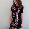 Summer Fashion Women Printed Shortsleeve Long Tshirt With Casual Round Neck For Comfortable Wear
