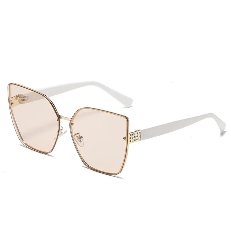 UV Protection Lightweight Comfortable Durable High Quality Retro Stylish Oversized No Rim Female Women Sun Glasses