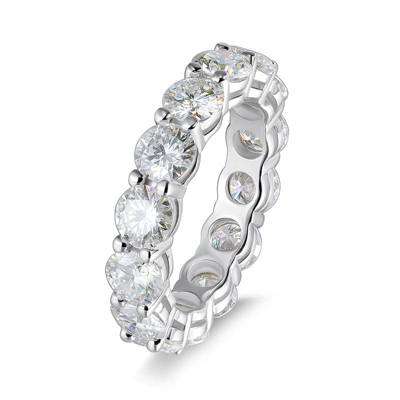 KNOBSPIN D VVS1 Moissanite Ring GRA Certified 5mm Lab Diamond   Copper18k White Gold Engagement Rings for Women Man