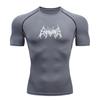 Herrars Snabbtorkande Kompressionssport T-shirt, Pentagram Dödmetall Grafisk Gym Tränings Passform Topp för Löpning Träning Aktiva Kläder