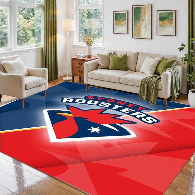 Sydney Roosters Design Kristall-Samt-Teppich Weich Dekorative Matte für Schlafzimmer Eingang