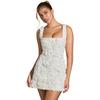 Yousheng Damen Abendkleid 3D Rose Eckiger Ausschnitt Ärmellos Slim Fit Rückenfrei Einfarbig Leicht Cocktailparty Abschlussball Mini Kleid