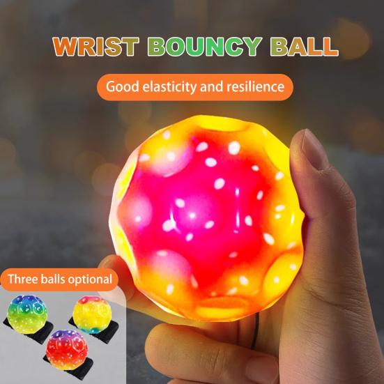 Rebound Wrist Ball Toy with Wrist Strap And Elastic Cord Easy Grip Design