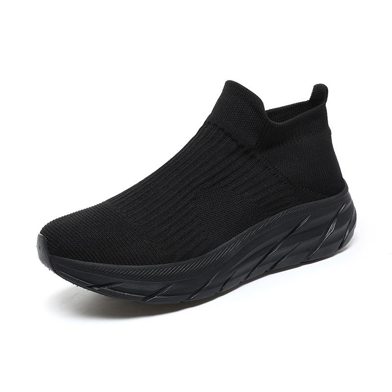 Popular Men's Shoes New Fly-woven Socks Shoes Breathable and Lightweight One-pedal Mesh Shoes Men's Casual Sports Shoes