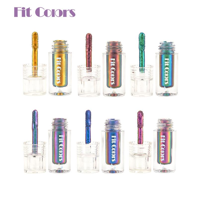 6pcs Chameleon Liquid Eyeshadow Set Multi-Color Shifting Metallic Shimmer Highlighting Duo-Chrome Eye and Lip Makeup for Festival Stage