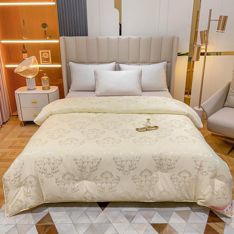 Tiszta pamut és eperfa selyem jacquard paplan - Minden évszakra, Tavaszra, Őszre, Télre, Anya-Gyermek Ajándék Paplan
