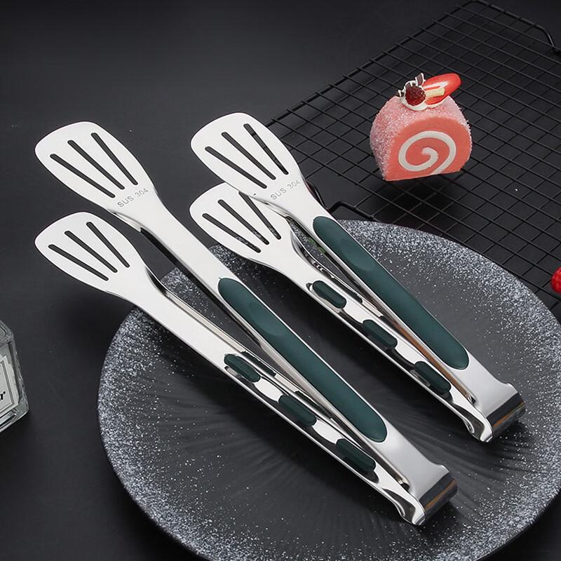 Silicone Handle Stainless Steel Food Tongs