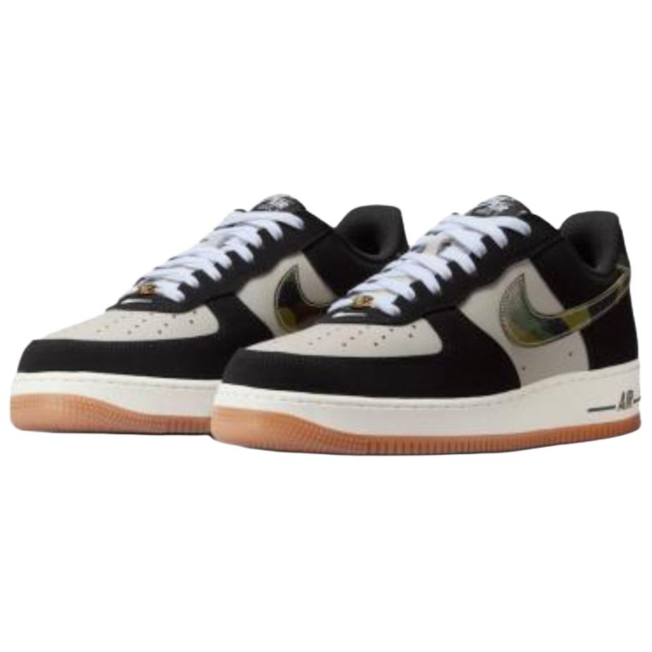 Nike Air Force 1 Abrasion Resistant Low Top Skateboard Shoes Unisex Beige Black Sneakers HQ1967-100