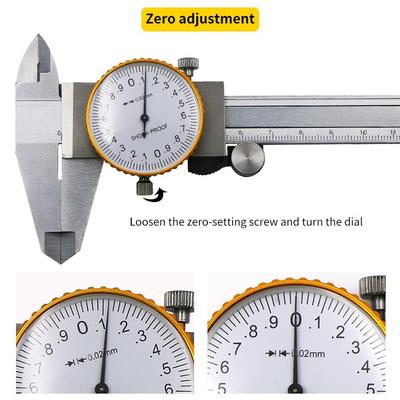 0-150mm 0.02mm High Precision Industrial Stainless Steel Vernier Caliper Shockproof Metric Measuring Tool