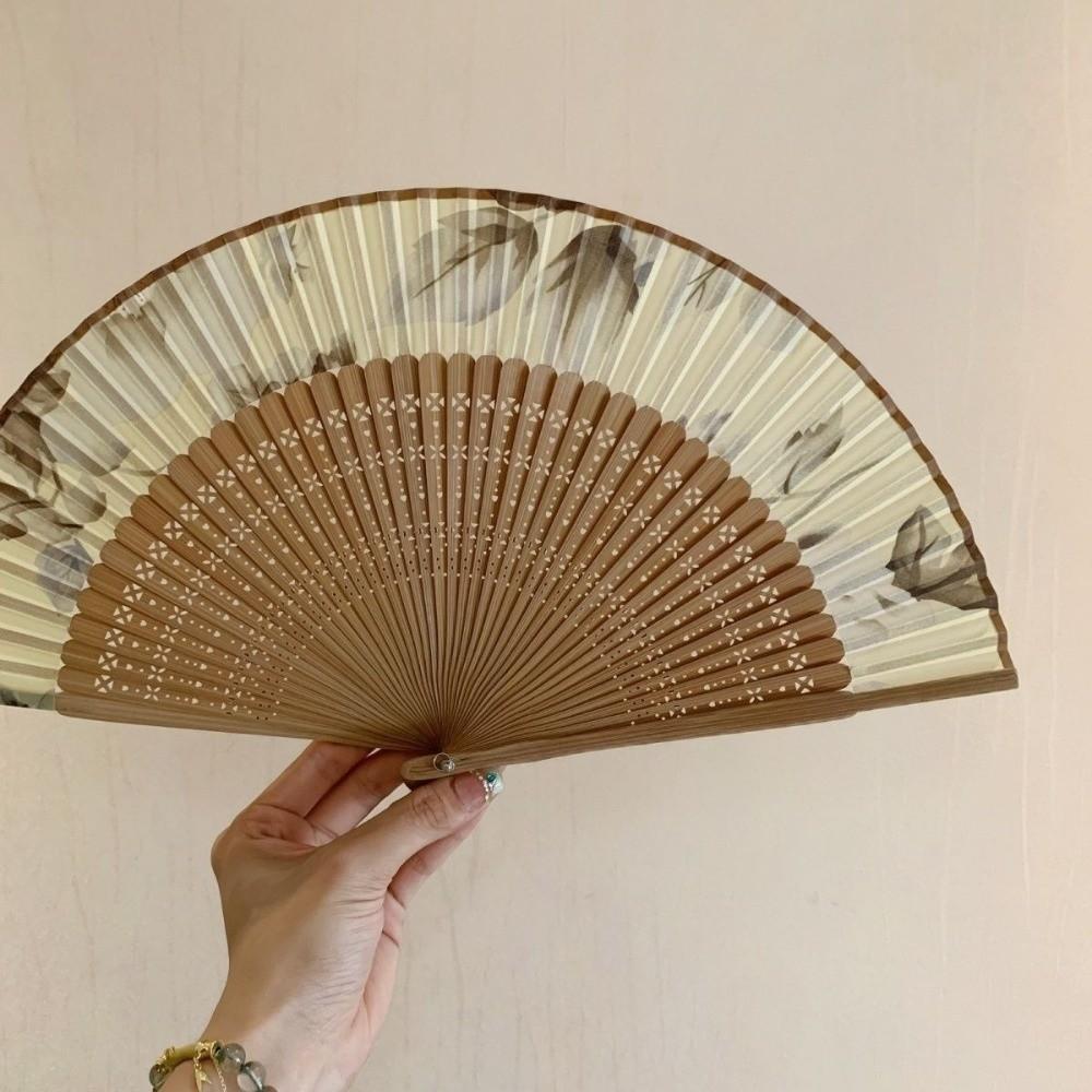 with Tassel Folding Hand Fan Hollowed-out Classical Handheld Fan Dance Fan  Dance Performance