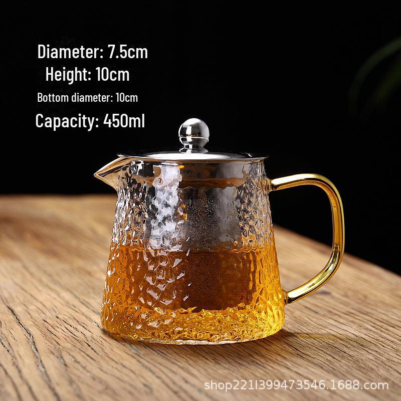 Heat-Resistant Thickened Glass Teapot with Stainless Steel Filter