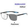 Color Changing Multifocal Reading Glasses Photochromic Near Far Sight Presbyopia Eyewear TR90 Sports Anti Blue Eyeglasses