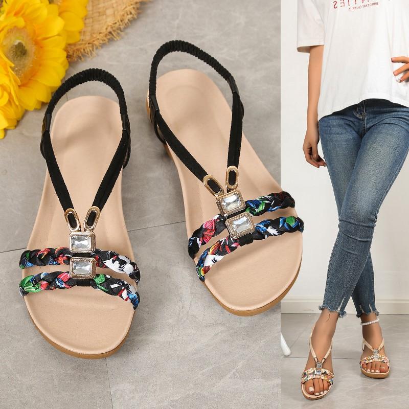 Women Sandals  Summer Women Shoes Soft Sole Wedge Sandals Boho Fashion Beach Flip Flops Shoes Sandals Sandalias Planas