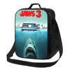 Jaws Horror Movie Insulated Lunch Bag for School Picnic Storage Food Boxes Leakproof Container Cooler Thermal Lunch Box Tote