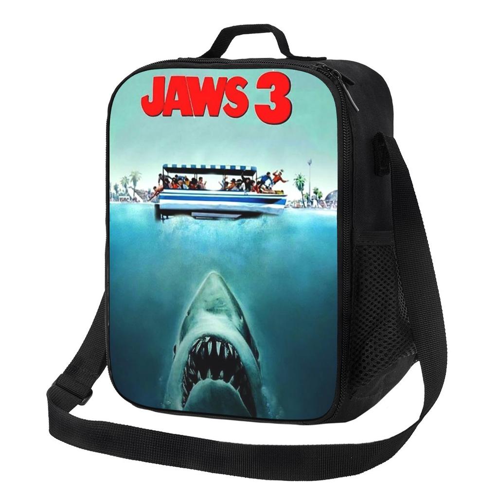 Jaws Horror Movie Insulated Lunch Bag for School Picnic Storage Food Boxes Leakproof Container Cooler Thermal Lunch Box Tote