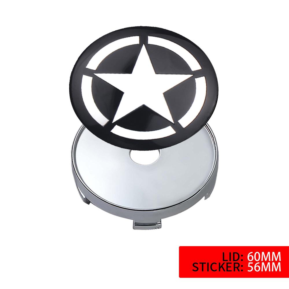 Pour Jeep 4 pièces 56/60mm Autocollant Cache-Moyeux de Roue de Voiture Cache-Moyeux Emblème Pour Jeep Renegade Grand Cherokee Gladiator Patriot Liberty