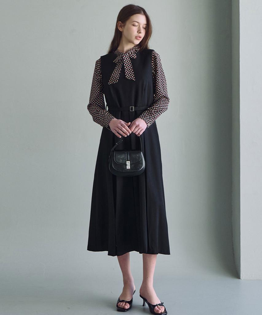 Lucida Elegant Pleated Long Dress
