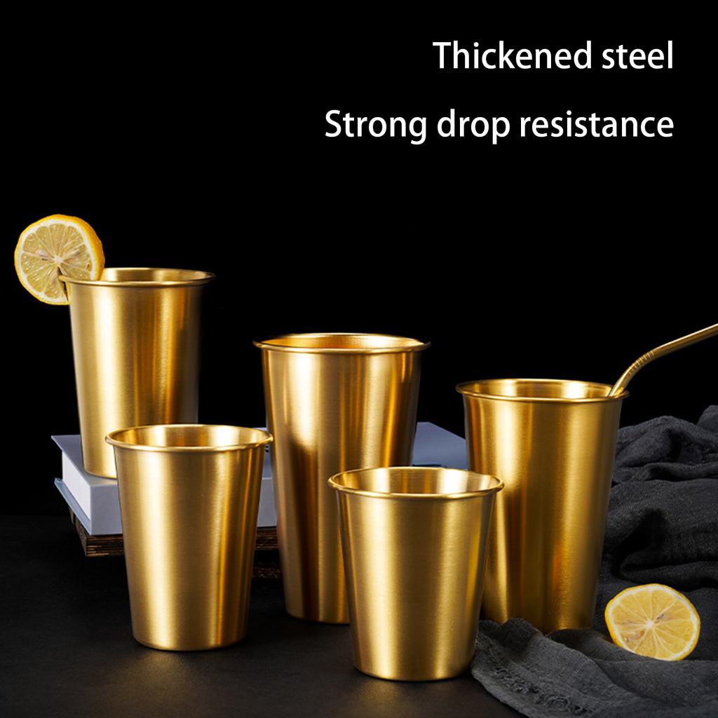 Metal Drinking Tumblers Beer Wine Cups Stackable Cup Stainless Steels Drinking Cup Portable Teas Coffee Milk Beer Mug