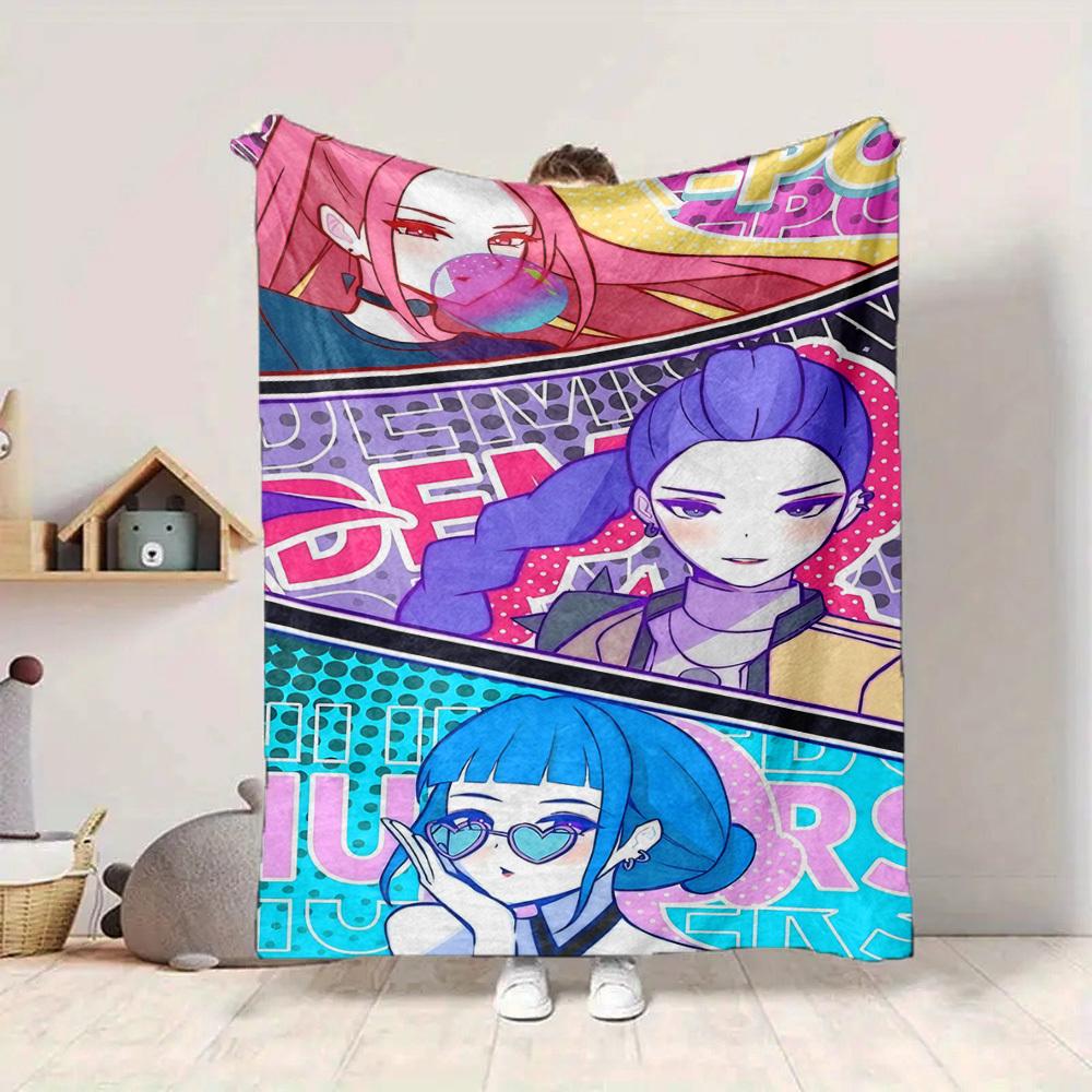 1pc KPop, Huntrix Blanket Lightweight Flannel Blanket Throw Blanket For Sofa, Bed, Travel, Camping, Livingroom, Office, Couch