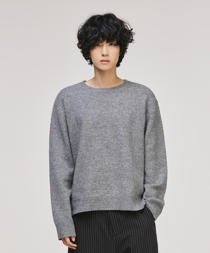 SIGNATURE Blend Shade Round Neck Knit [Gray]