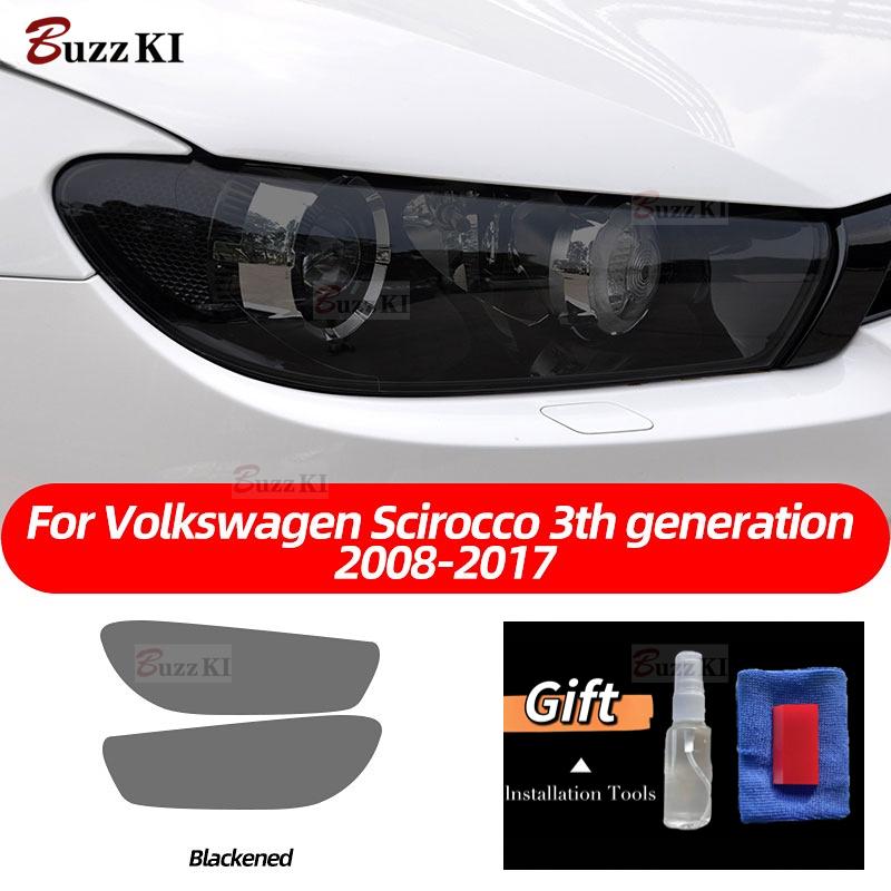 For Volkswagen Scirocco MK3 TDI R Line 2008-2017 Car Headlight Protective Film Front Light Transparent Smoked Black TPU Sticker