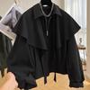 Casual Short Cape Jacket Women's Spring and Autumn Jacket Fashion Loose Collar Top