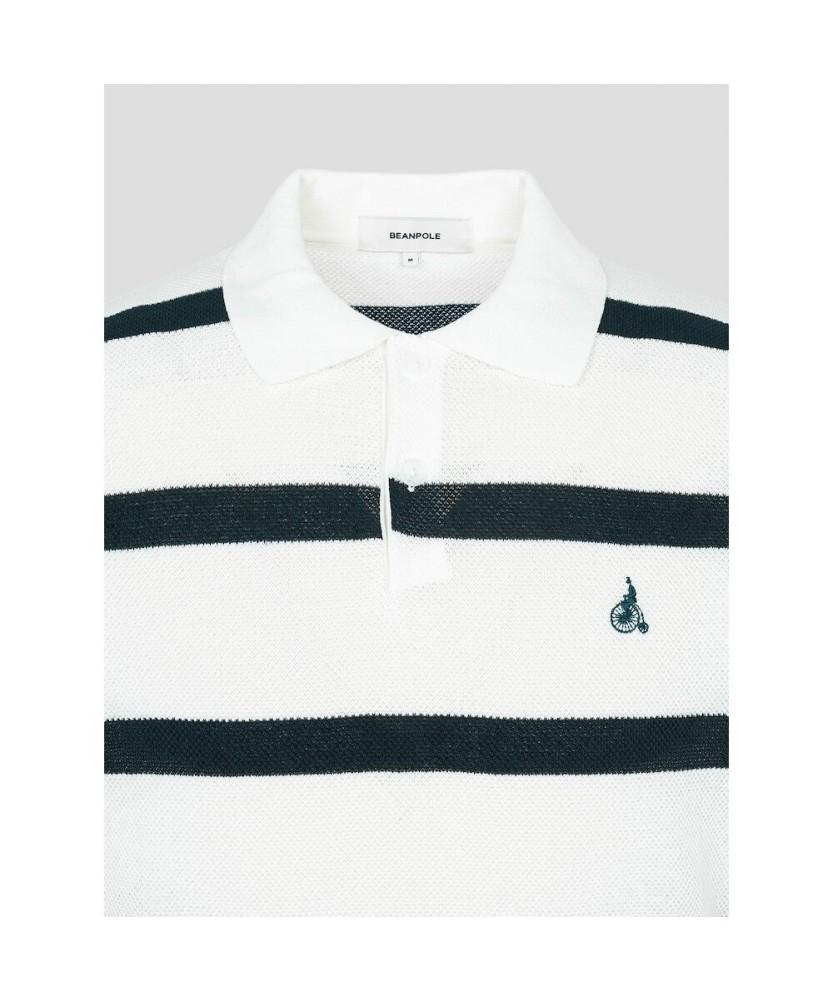 Binpolmen Bold Stripe Collared Neck Knit White (Bc5451C421)