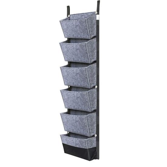 Planting Bag Waterproof Layered Design Corrosion Resistant Moisturizing Large-Capacity Garden Decor 6 Pocket Wall-mounted Planting Flower Grow Bag