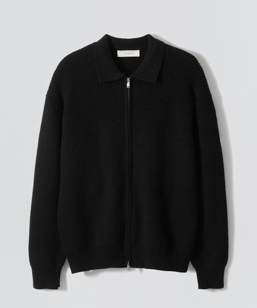 Ezio Urban Zip-Up Cardigan_Black